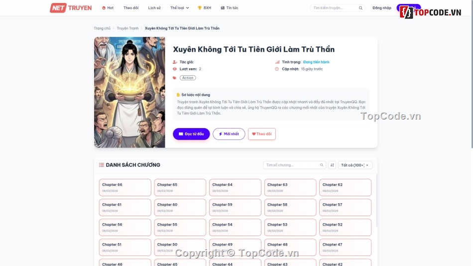 Code truyện tranh,Web đọc truyện,Web Đọc Truyện Tranh Nettruyen Clone,Code Web Đọc Truyện Tranh